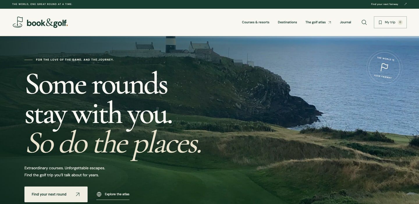 Book & Golf homepage