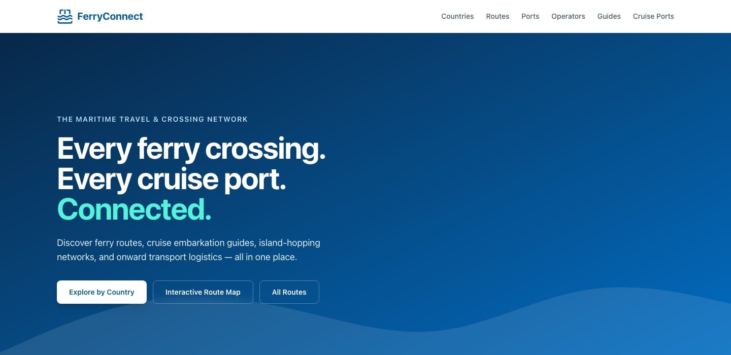 FerryConnect homepage